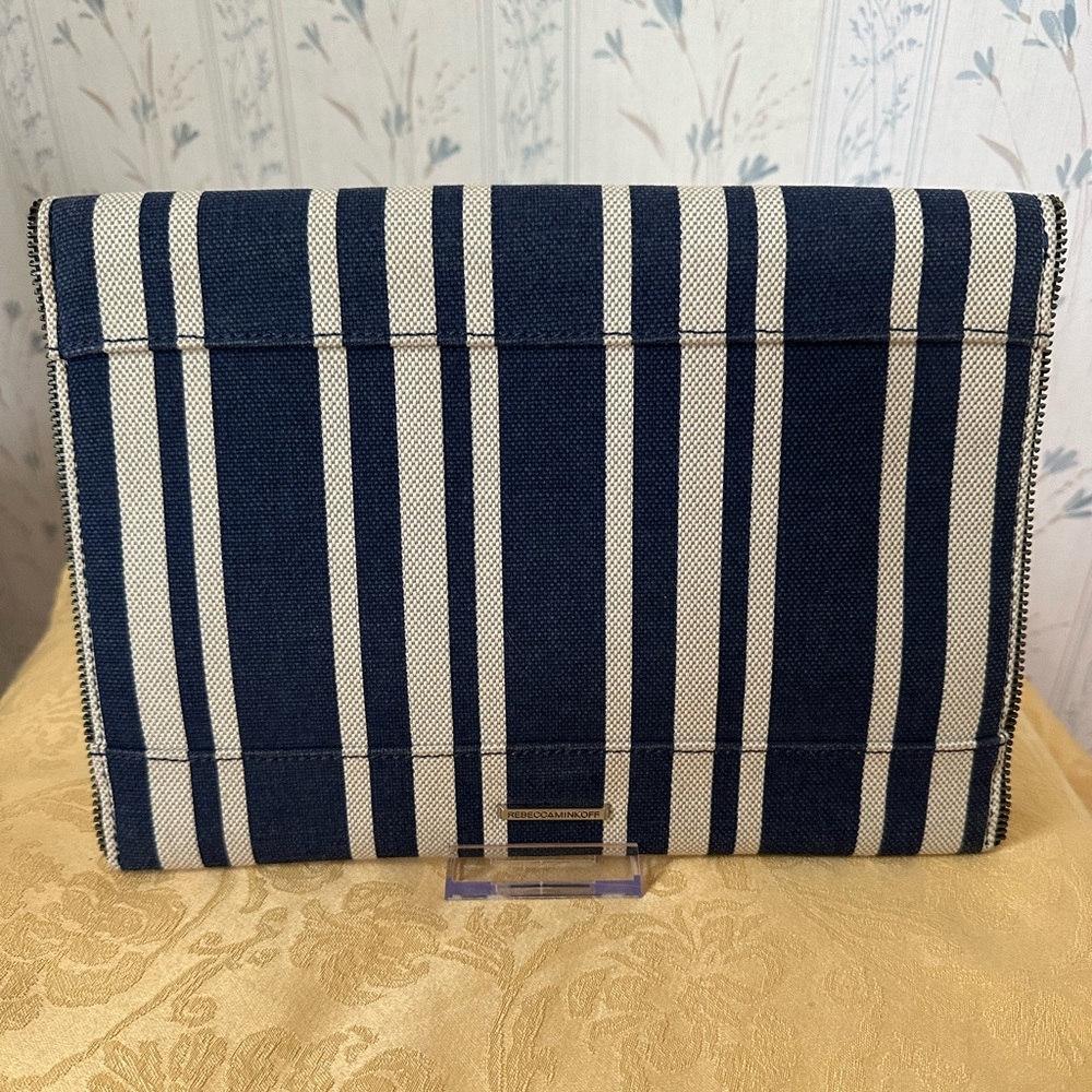 Rebecca Minkoff Striped Blue and White Clutch - Picture 2 of 15